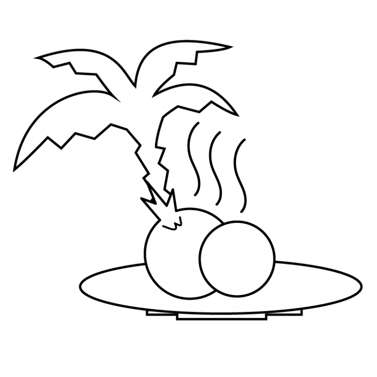 Leipziger Oase Logo, eine Palme und Früchte auf einem Teller